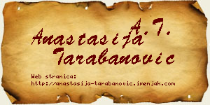 Anastasija Tarabanović vizit kartica